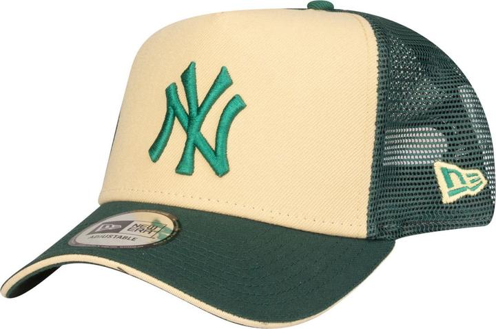 Actual product image New Era A-Frame Trucker Cap - New York Yankees beige emerald