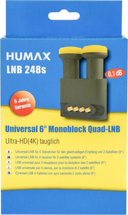 Produktbild Humax IDdigital/ LNB 248, Monoblock 6°, Quad, 0.1dB, 40mm (Quattro LNB, 40mm)