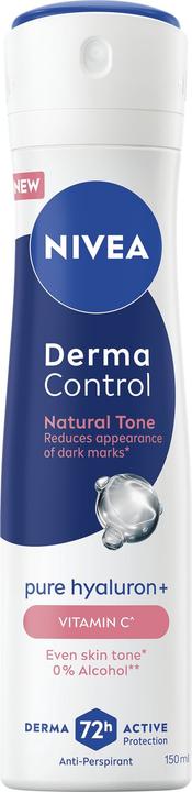 Immagine prodotto NIVEA Derma Control Natural Tone Women's Antiperspirant 72h Protection Spray (Getto vaporizzato, 150 ml)