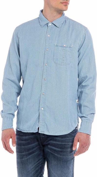 Produktbild Replay Casualhemd hellblau gestreift (S)