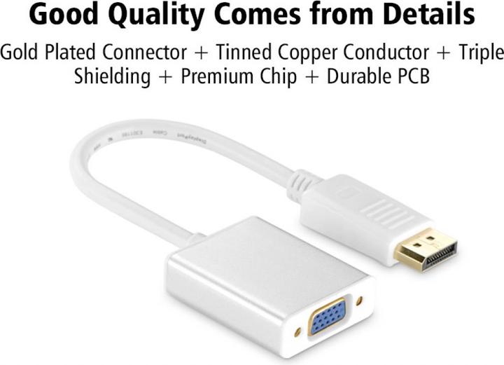 Actual product image Ugreen Display Port to VGA Adapter Converter (VGA)
