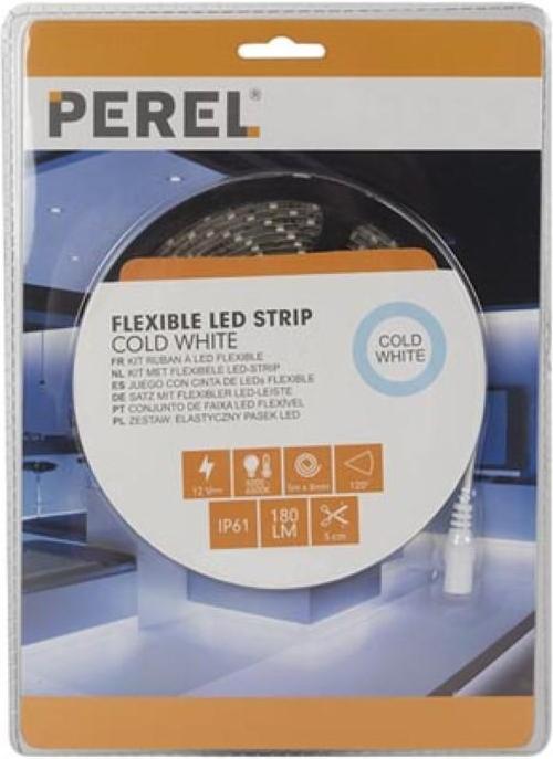 Actual product image LED Strips Consumer KIT WITH FLEXIBLE LED STRIP AND POWER SUPPLY - COLD WHITE - 300 LEDs - 5 m - 12 VDC (Cold White, 500 cm, Indoor)