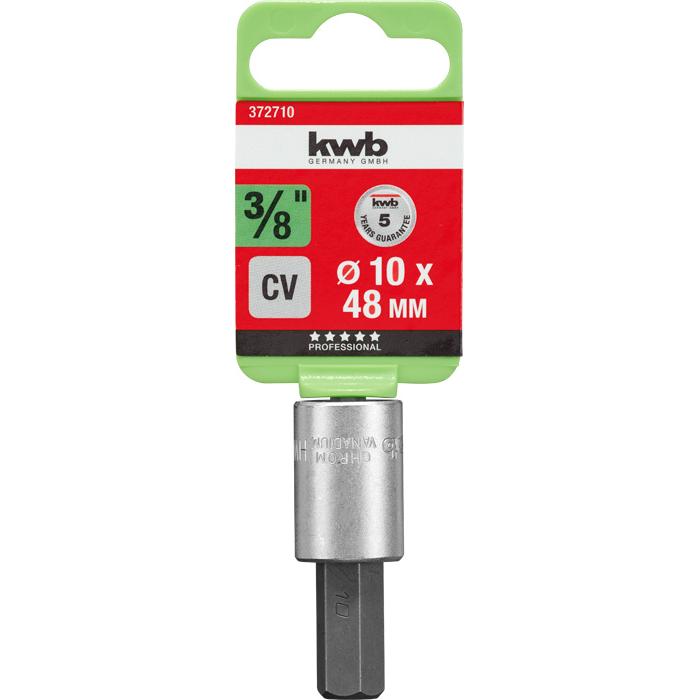 Thumbnail - kwb, Steckschlüssel + Stecknuss, 372710 Aussen-Sechskant Steckschlüssel-Bit-Einsatz 10 mm 1 Stück 3/8" (10 mm)