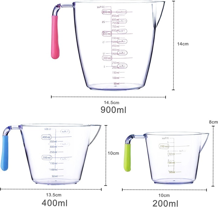 Actual product image Intirilife Pack of 3 measuring cups (900 ml)