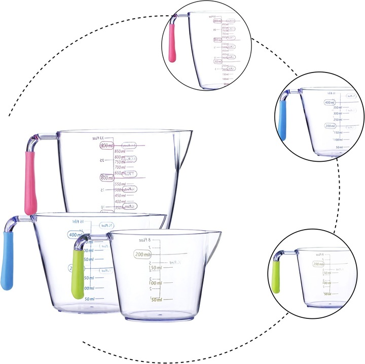 Actual product image Intirilife Pack of 3 measuring cups (900 ml)