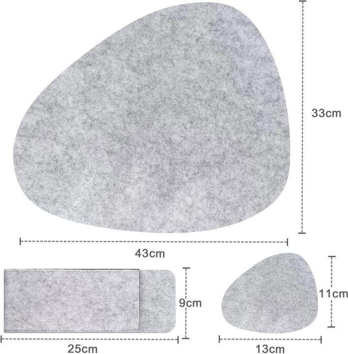 Image du produit Intirilife 6x Set de table en feutre (6 pcs, 43 x 43.33 cm)