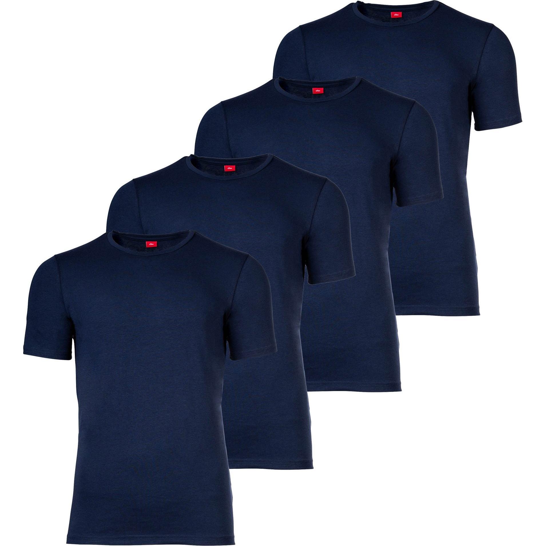 S.Oliver, Herren, Shirt, T-Shirt Casual Figurbetont, Blau, (XL)