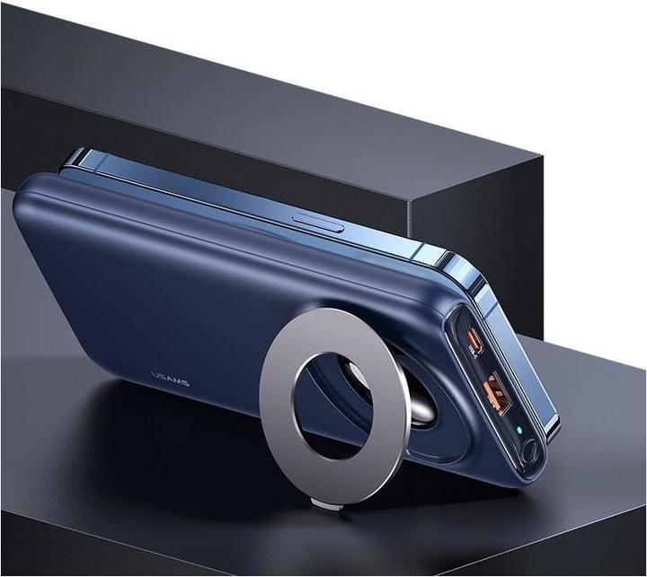 Produktbild Usams MagSafe Wireless Powerbank QC3.0+PD 20W LED Display 10'000mAh - Schwarz (10000 mAh, 20 W, 37 Wh)
