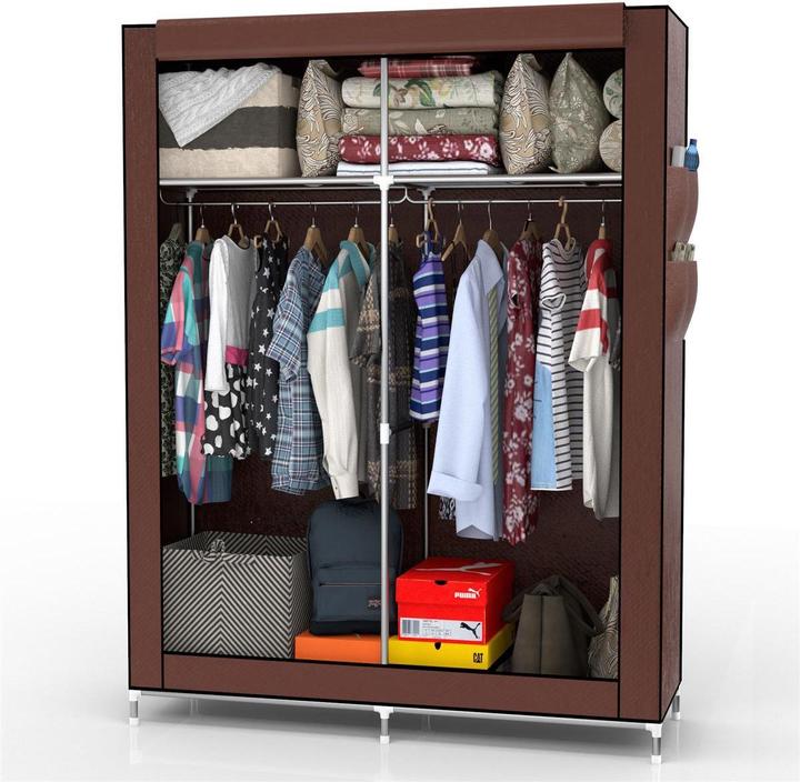 Intirilife Armoire 108x45x170 cm en BIBER BRAUN