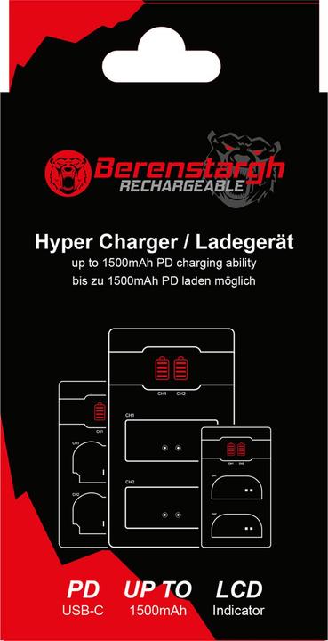 Productafbeelding Berenstargh Hyper PD Ladegerät Canon LP-E6 LPE6 EOS 60D EOS 70D EOS 5D 6D 7D inkl. USB-C Kabel (Lader zonder batterij)
