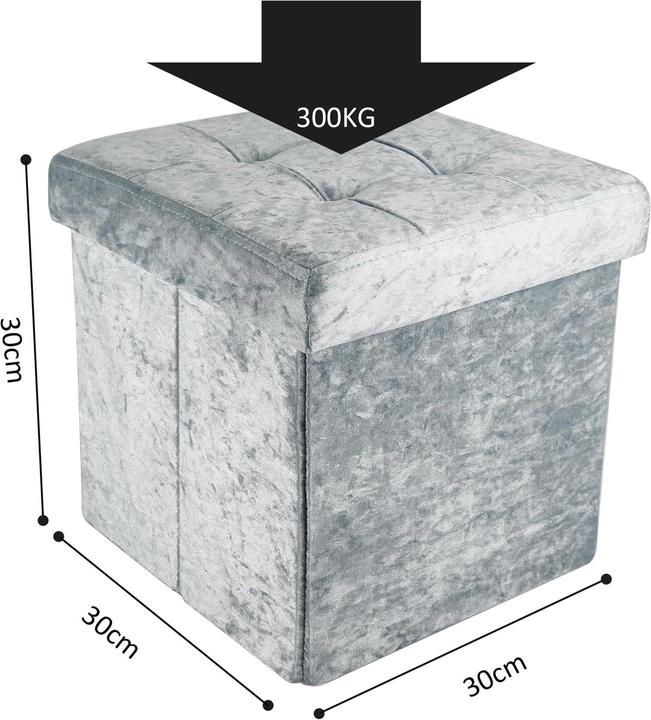Image du produit Intirilife Siège cube velours bleu-gris