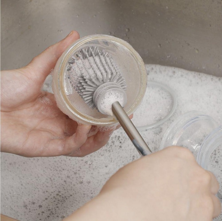 Actual product image Haakaa Silicone Cleaning Brush Kit - Suva Grey