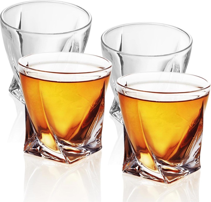 Produktbild Intirilife 4x Whisky Glas 'TWISTED (4 x, Whiskygläser)