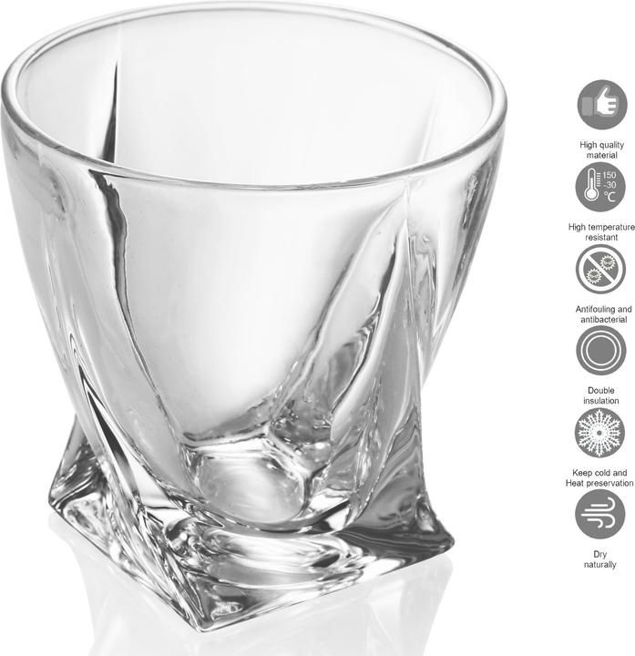 Intirilife Verre à whisky TWISTED, 4 pcs (4 x, Verre à whisky)