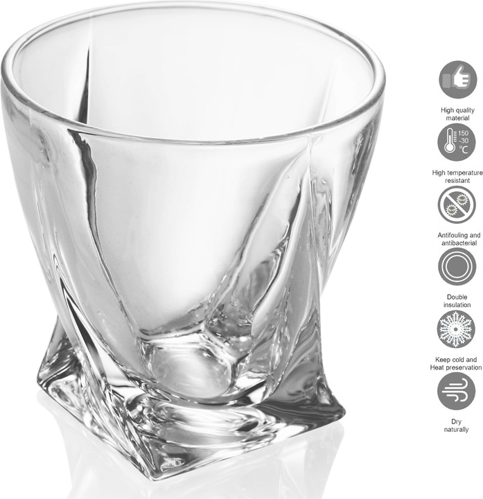 Produktbild Intirilife 4x Whisky Glas 'TWISTED (4 x, Whiskygläser)