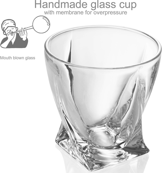 Produktbild Intirilife 4x Whisky Glas 'TWISTED (4 x, Whiskygläser)