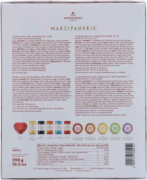 Actual product image Niederegger Lübeck Marzipanerie chocolates with dark chocolate assorted (298g) (298 g)