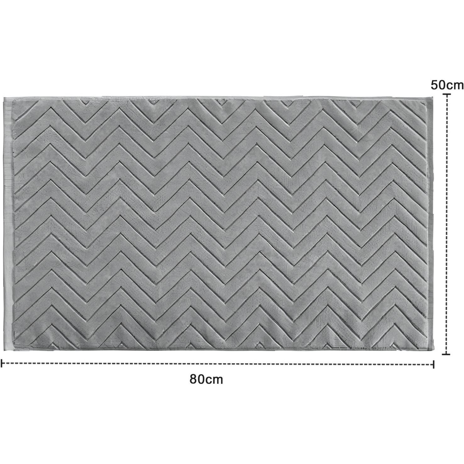 Thumbnail - Intirilife, Badteppich, Badvorleger Duschmatte in Grau (80 x 50 cm)