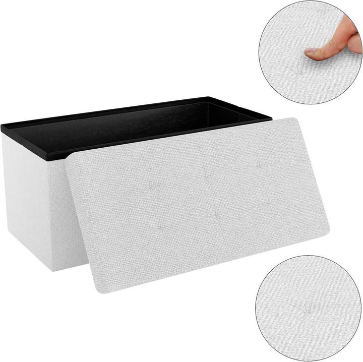 Actual product image Intirilife Bench 76x38x38 cm in SNOW WHITE (38.76 cm)