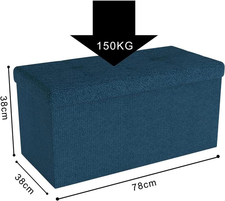Actual product image Intirilife Bench 76x38x38 cm in OCEAN BLUE (38.76 cm)