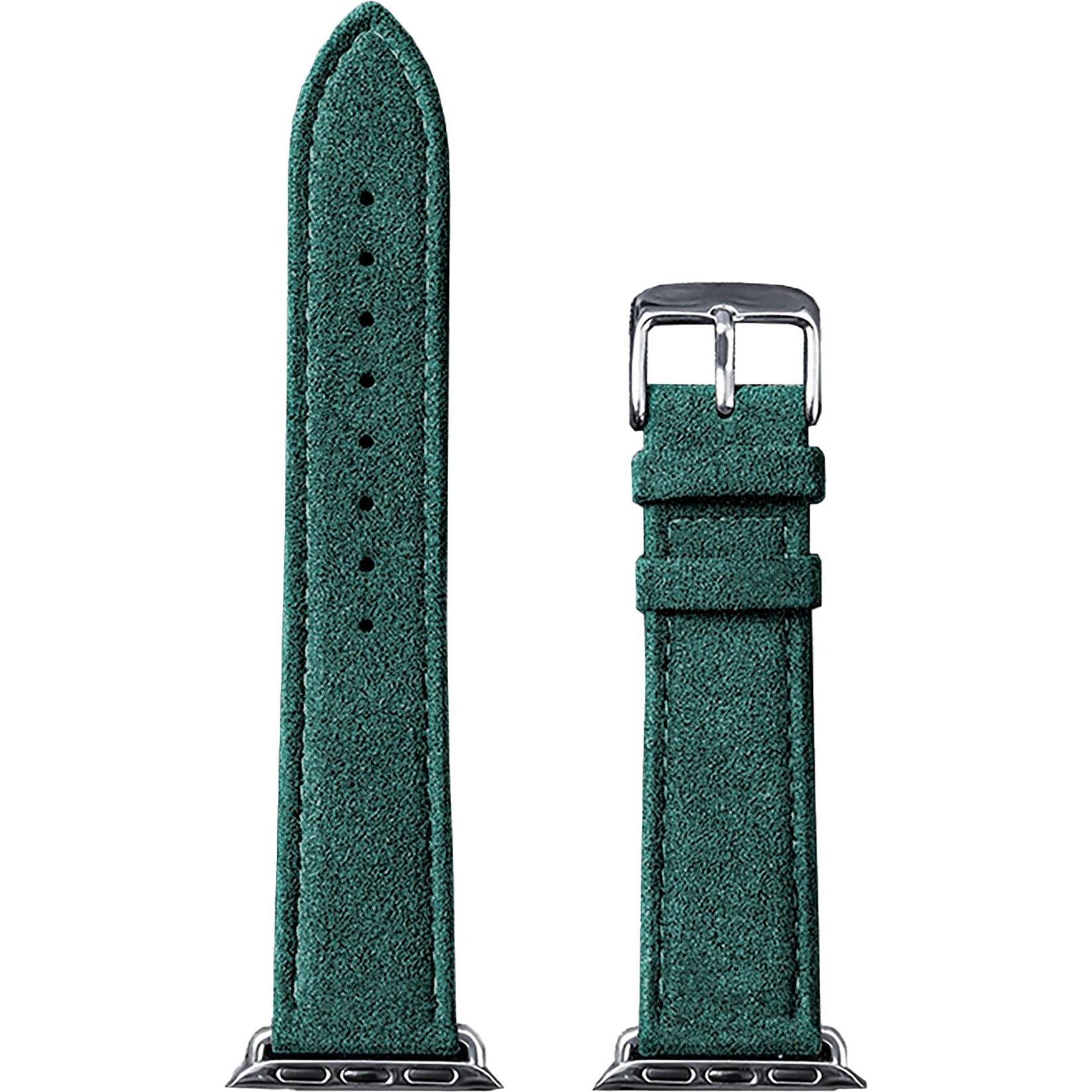Strap-it Armband (Alcantara-Stoff, Apple Watch), Uhrenarmband, Grün