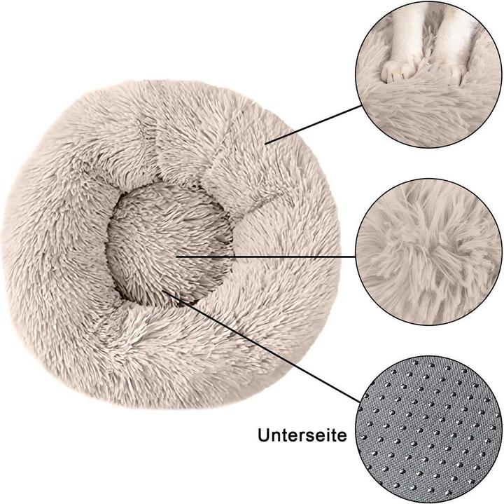 Image du produit Intirilife Lit pour animaux beige diamètre 100 cm (Chat, Chien)