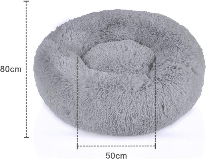 Image du produit Intirilife Lit pour animaux domestiques en gris diamètre 80 cm (Chat, Chien)