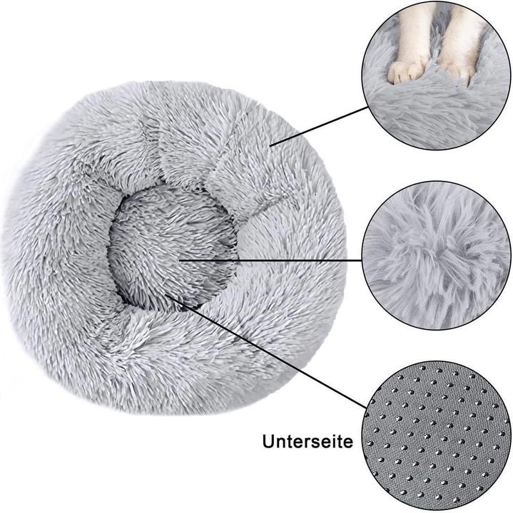 Image du produit Intirilife Lit pour animaux domestiques en gris diamètre 80 cm (Chat, Chien)