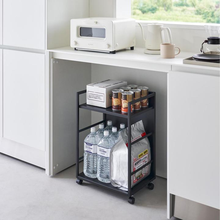 Actual product image Yamazaki 2-tier semi-enclosed storage trolley TOWER