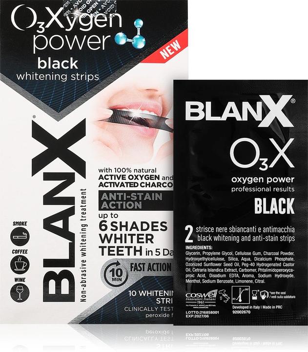 Actual product image Blanx Oxygen Power Whitening Black Strips (Bleaching Strips)