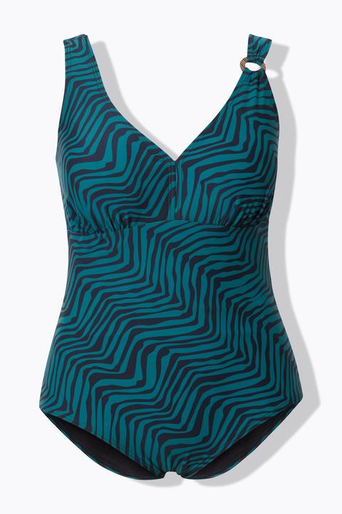 Actual product image Ulla Popken Zig Zag Print Swimsuit (60)
