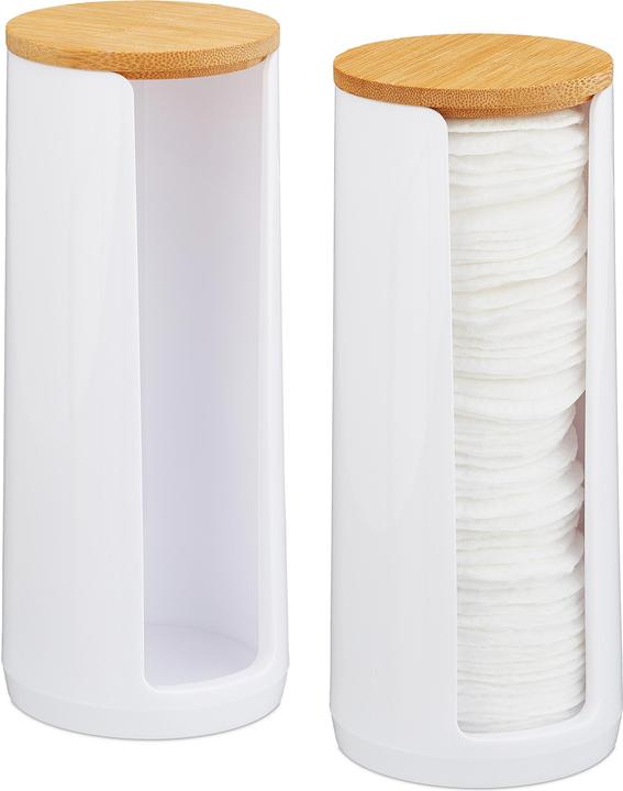 Relaxdays Cotton Pad Dispenser Set of 2