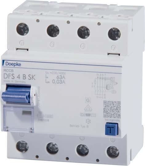 Produktbild Doepke DOEP DFS4 063-4/0,10-B SK Fehlerstromschutzschalter DFS4 4-p