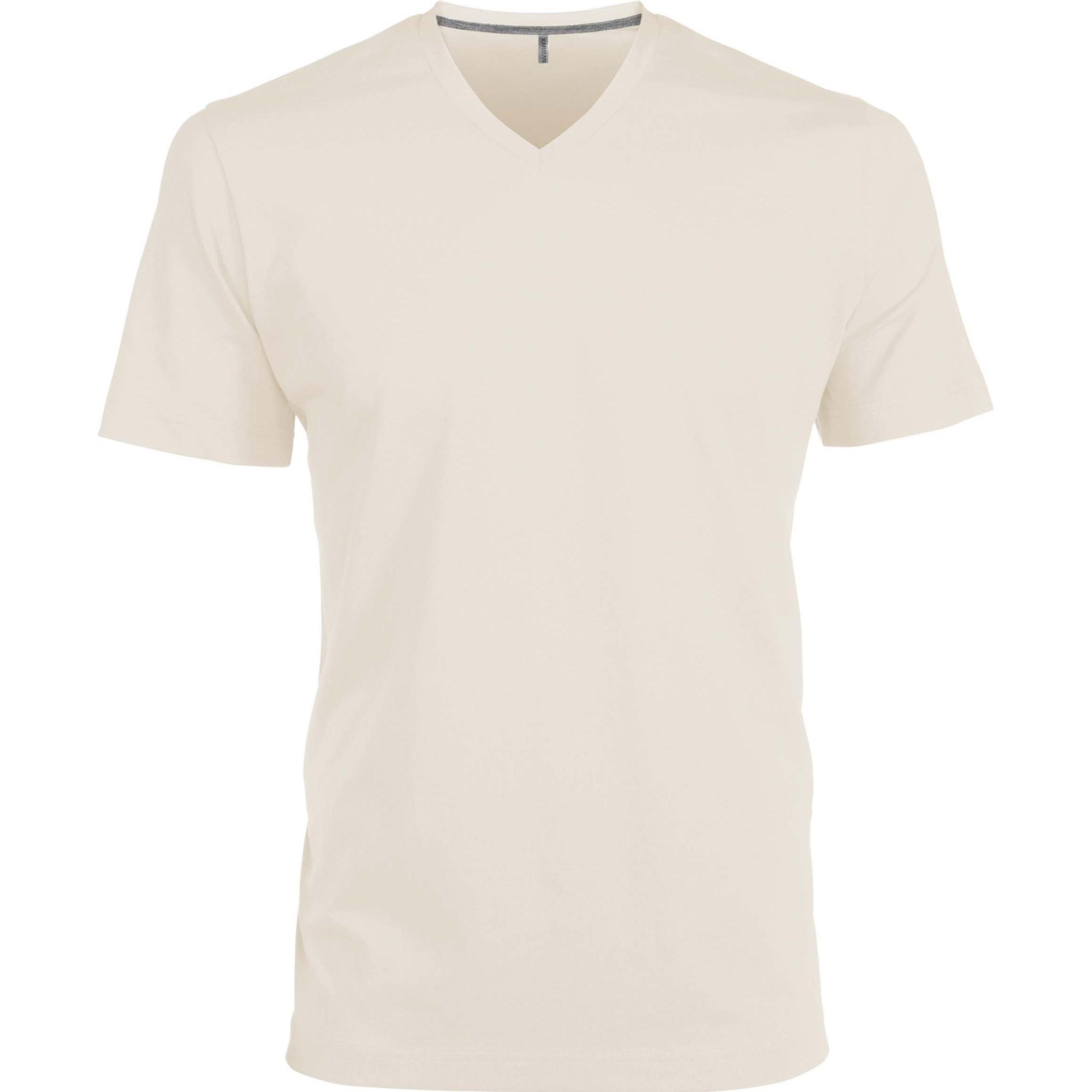 Kariban, Herren, Shirt, V-Ausschnitt, Beige, (4XL)