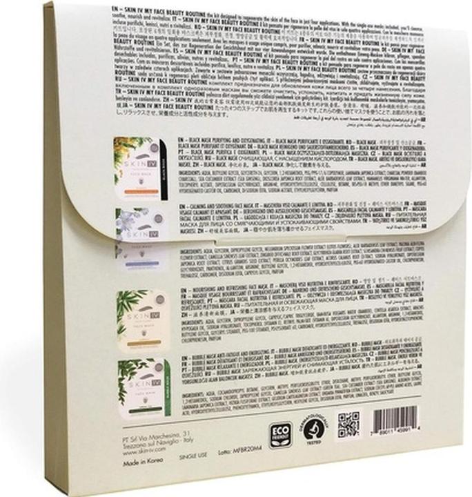 Immagine prodotto Skin Gin Skin IV Korean My Face Beauty Routine Kit alghe nere fiori di loto bambù e bolle di tè verde viso