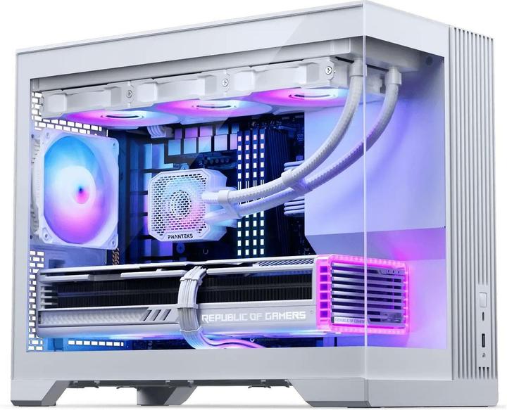 Actual product image Phanteks XT V3 PC-Gehäuse, Mini-Gehäuse, mATX, Tempered Glass - inklusive 3x 120-mm-Lüfter, weiss (mATX, Mini-ITX)