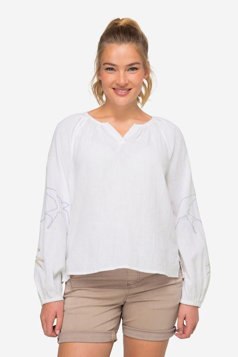 Produktbild Laurasøn Bluse, Vogel-Stickerei, Tunika-Ausschnitt, Raglan-Langarm (XL)