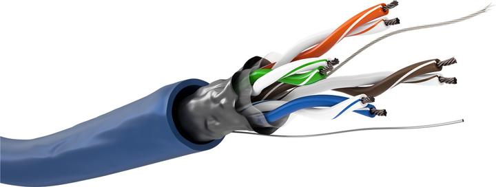 Actual product image Goobay CAT 5e network cable, F/UTP, Blue, 100 m (F/UTP, CAT5e, 100 m)