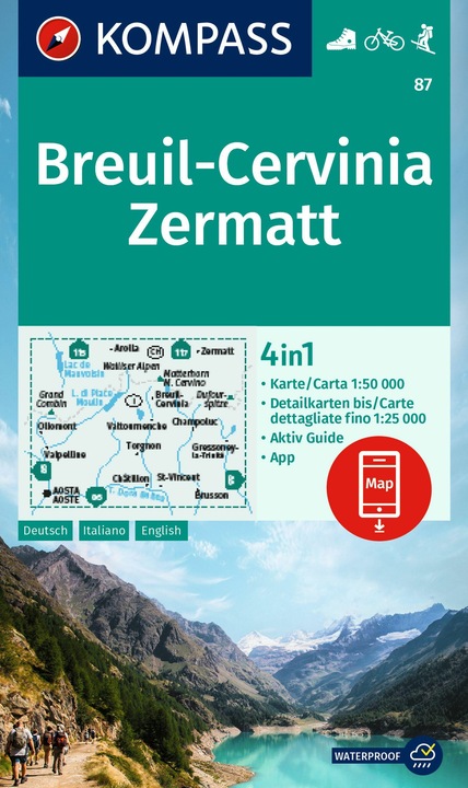 Immagine prodotto Carta escursionistica 87 Breuil-Cervinia, Zermatt 1:50.000