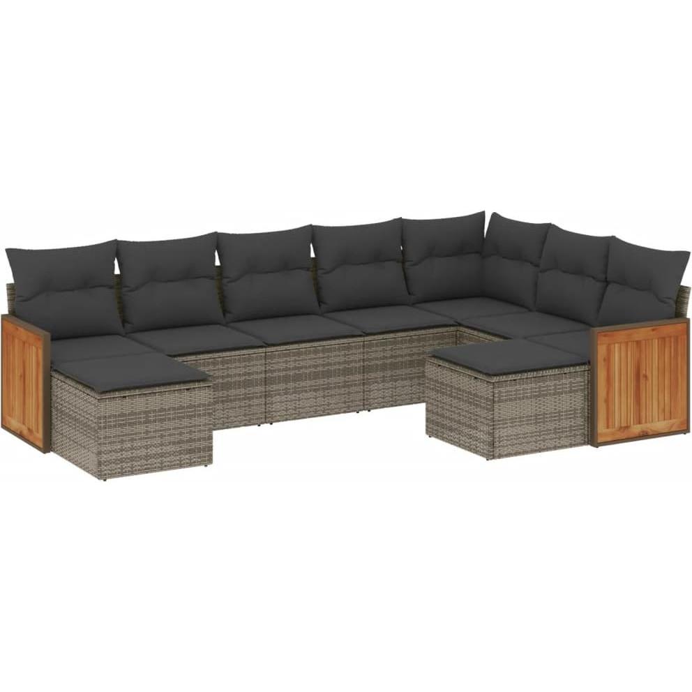 VidaXL, Gartenlounge, 10-tlg. Garten-Lounge-Set mit Kissen