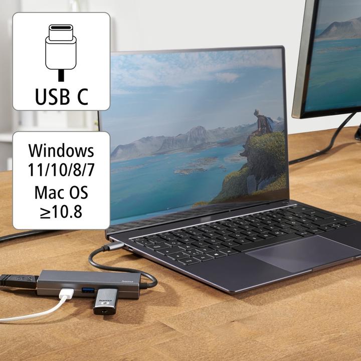 Actual product image Hama USB-C-Multiport Adapter (USB-C, 1 Ports)