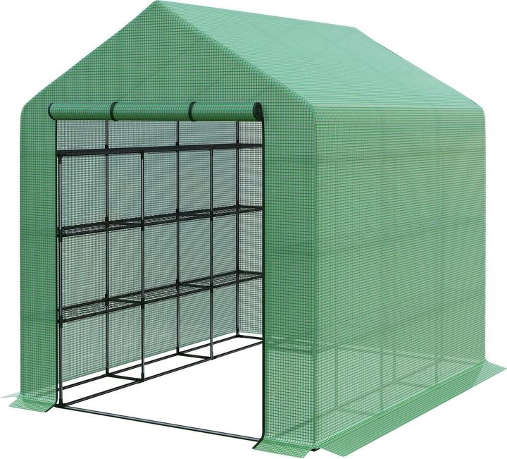 Produktbild Outsunny Foliengewächshäus mit Regalböden