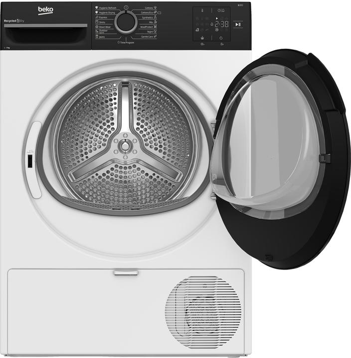 Produktbild Beko BM3T37249WBB Dryer machine, Freestanding, Front loading, Drying capacity 7 kg, White (7 kg, Rechts)
