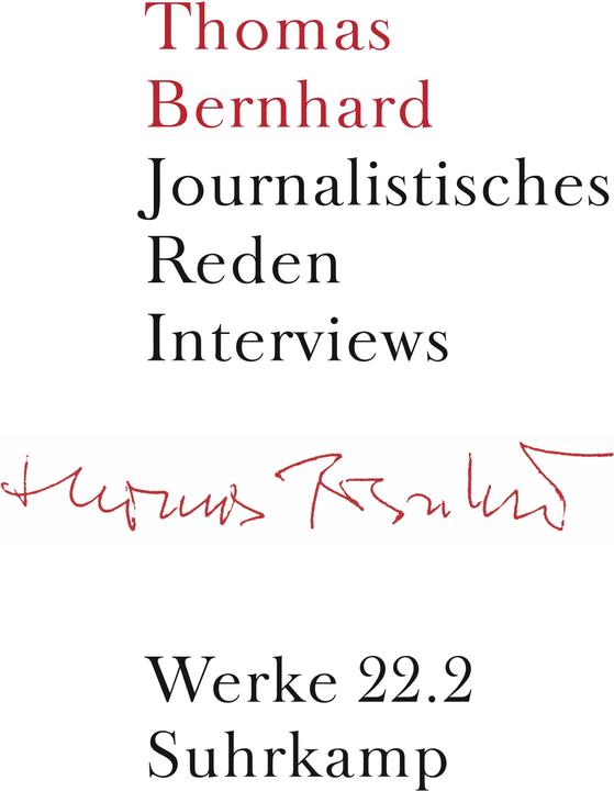 Produktbild Werke in 22 Bänden (Band 22.1 / 22.2): Journalistisches Reden. Interviews (Deutsch, Thomas Bernhard, 2010)