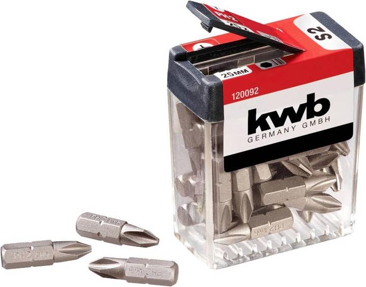 Produktbild kwb 120092 Kreuzschlitz-Bit PH 2 Stahl 25 St.
