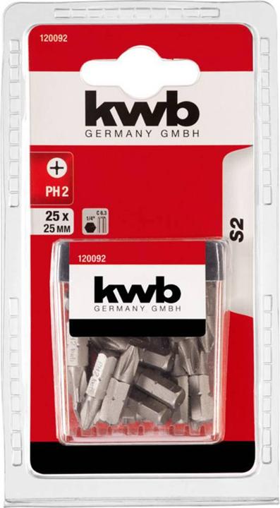 Produktbild kwb 120092 Kreuzschlitz-Bit PH 2 Stahl 25 St.