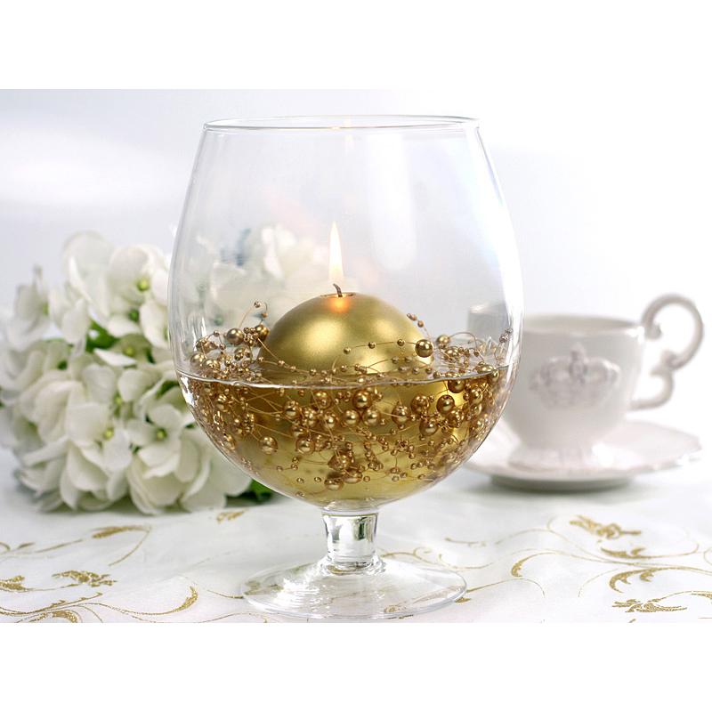 Thumbnail - Partydeco Pearl garlands, gold, 1.3m (1 pkt / 5 pc.)