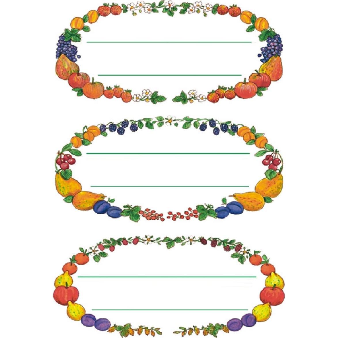 Herma, Etiketten, Küchenetiketten selbstklebend 3598 76x35mm, Früchtekränze, 4 Bl.