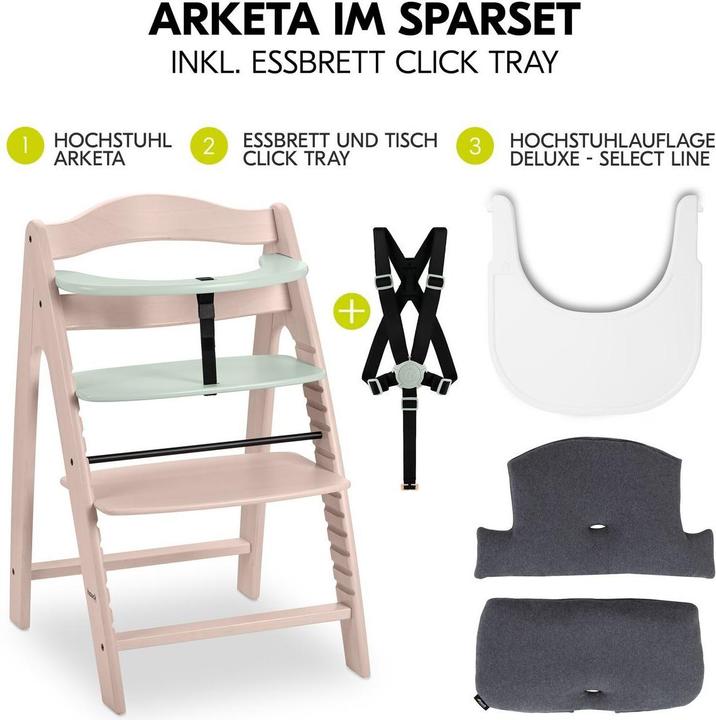 Produktbild Hauck Hochstühle Hochstuhl Arketa Beech - im Sparset inkl. (Hochstuhl)