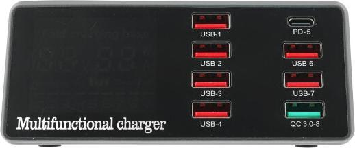 Actual product image Qianli WLX-X9 Multi-function 8-port USB fast charging station 100 W (6x USB-A + PD + QC3.0 + wireless (100 W)